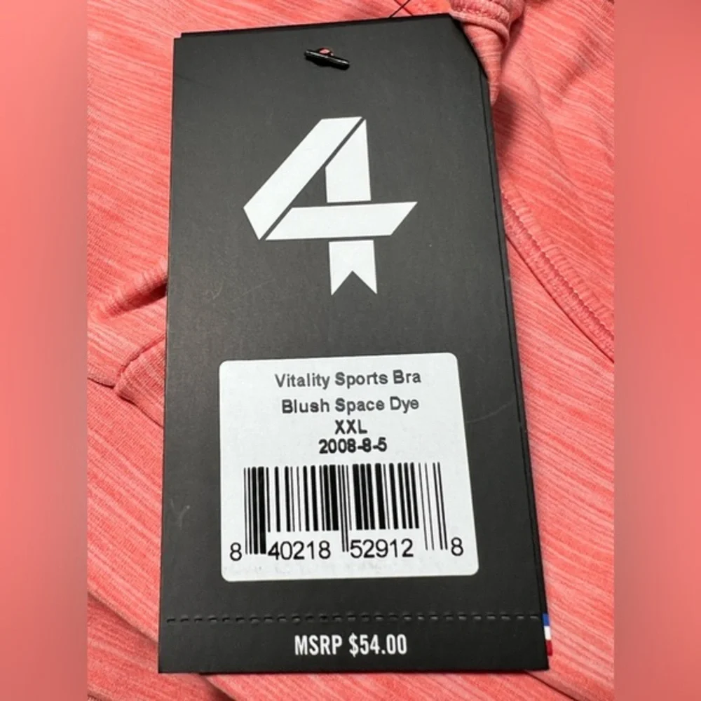 FourLaps Vitality Sports Bra activewear workout bra Blush Space Dye‎ size XXL - Picture 7 of 10